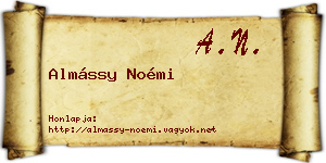 Almássy Noémi névjegykártya